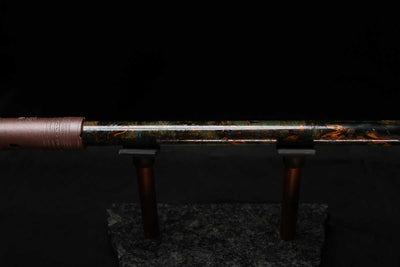 High F (Lullaby) Copper Flute #LE0077 in Dark Forest Burl