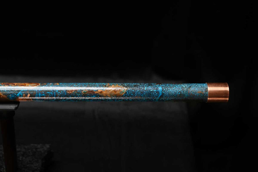 Low C Copper Flute #0154 in Copper Ocean Jade