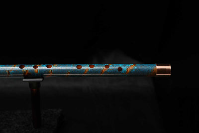 Low D Copper Flute #LDC0065 in Ocean Spiral Burl