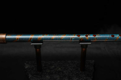 Low D Copper Flute #LDC0065 in Ocean Spiral Burl