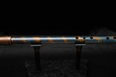 Low D Copper Flute #LDC0067 in Ocean Spiral Burl