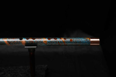 High F (Lullaby) Copper Flute #LE0082 in Spiral Ocean Mist