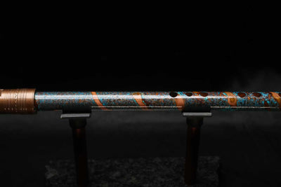 High F (Lullaby) Copper Flute #LE0082 in Spiral Ocean Mist