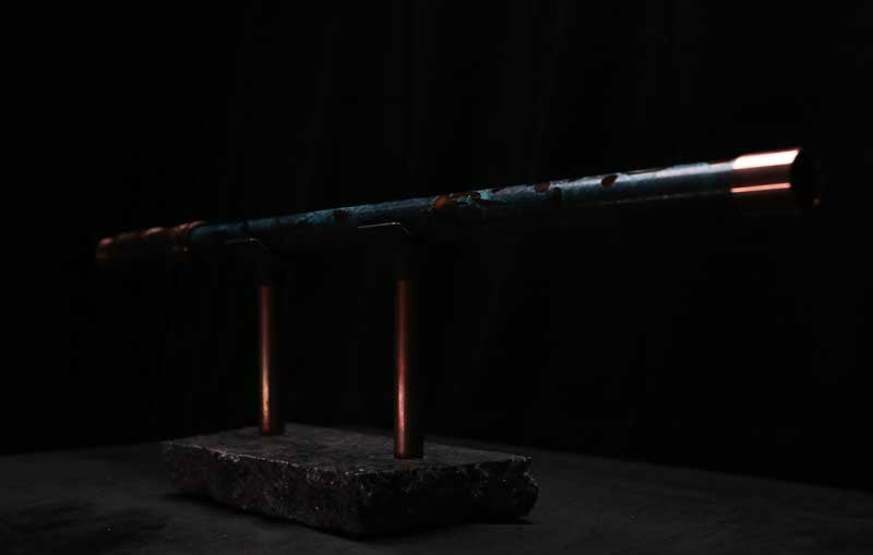 Low D Copper Flute #LDC0091 in Turquoise Burl