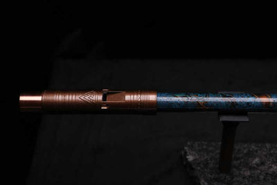 Low D Copper Flute #LDC0079 in Turquoise Burl