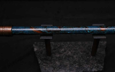 Low D Copper Flute #LDC0079 in Turquoise Burl