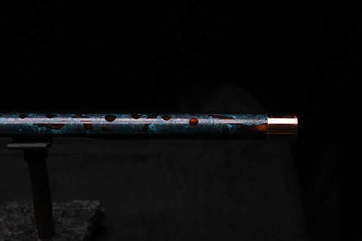 Low D Copper Flute #LDC0077 in Turquoise Burl