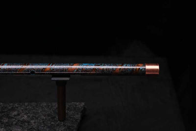 High F (Lullaby) Copper Flute #LE0086 in Turquoise Burl