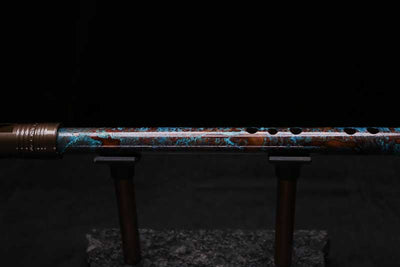 High F (Lullaby) Copper Flute #LE0090 in Turquoise Burl