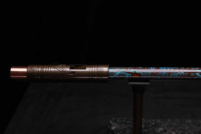 High F (Lullaby) Copper Flute #LE0090 in Turquoise Burl