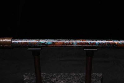 High F (Lullaby) Copper Flute #LE0090 in Turquoise Burl