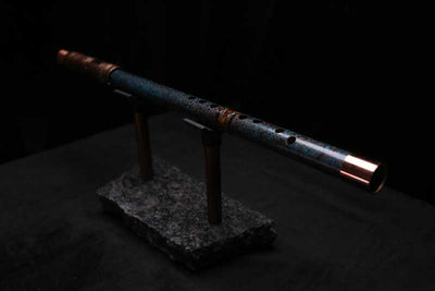 High F (Lullaby) Copper Flute #LE0091 in Turquoise Three Islands