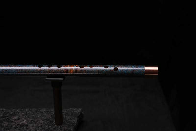 High F (Lullaby) Copper Flute #LE0091 in Turquoise Three Islands