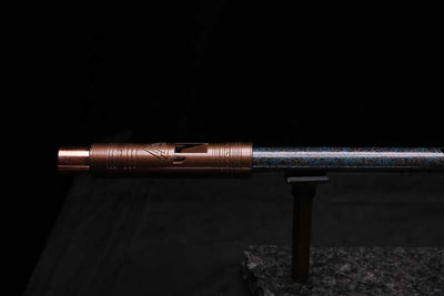 High F (Lullaby) Copper Flute #LE0091 in Turquoise Three Islands