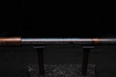 High F (Lullaby) Copper Flute #LE0091 in Turquoise Three Islands