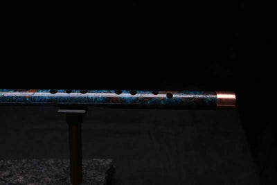 High F (Lullaby) Copper Flute #LE0092 in Turquoise Burl