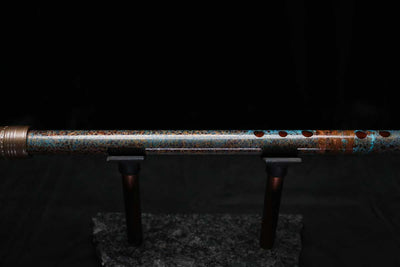 Low D Copper Flute #LDC0073 in Turquoise Three Islands