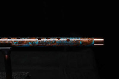 Low D Copper Flute #LDC0070 in Turquoise Burl