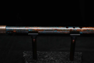 Low D Copper Flute #LDC0071 in Turquoise Burl