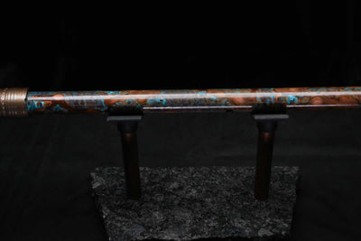 Low D Copper Flute #LDC0071 in Turquoise Burl