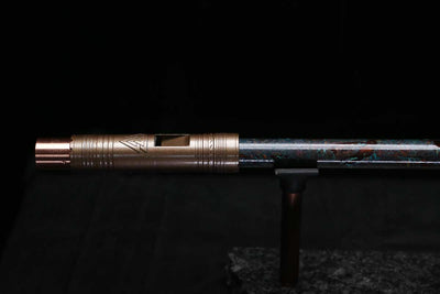 High F (Lullaby) Copper Flute #LE0094 in Deep Ocean Burl