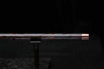 High F (Lullaby) Copper Flute #LE0094 in Deep Ocean Burl