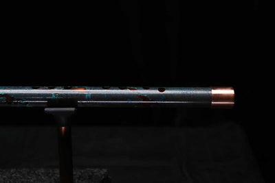 High F (Lullaby) Copper Flute #LE0093 in Ocean Burl