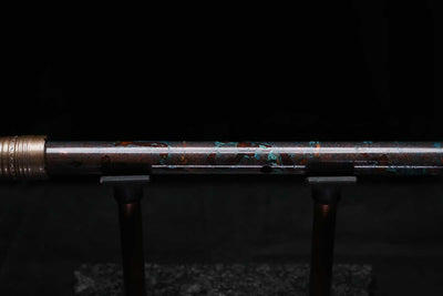 High F (Lullaby) Copper Flute #LE0093 in Ocean Burl