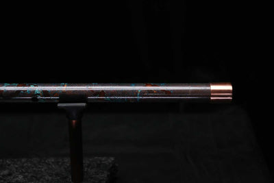 High F (Lullaby) Copper Flute #LE0093 in Ocean Burl