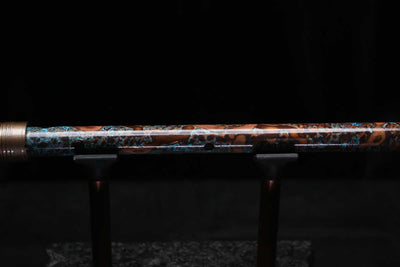 High F (Lullaby) Copper Flute #LE0095 in Turquoise Ocean Burl