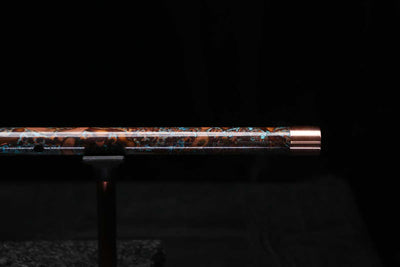 High F (Lullaby) Copper Flute #LE0095 in Turquoise Ocean Burl