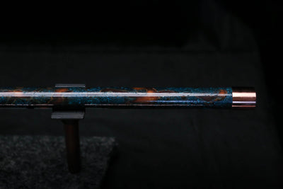 High F (Lullaby) Copper Flute #LE0096 in Turquoise Burl