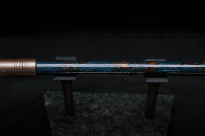 High F (Lullaby) Copper Flute #LE0096 in Turquoise Burl