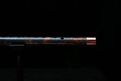 High F (Lullaby) Copper Flute #LE0099 in Turquoise Burl