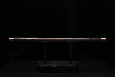 High F (Lullaby) Copper Flute #LE0101 in Turquoise Burl