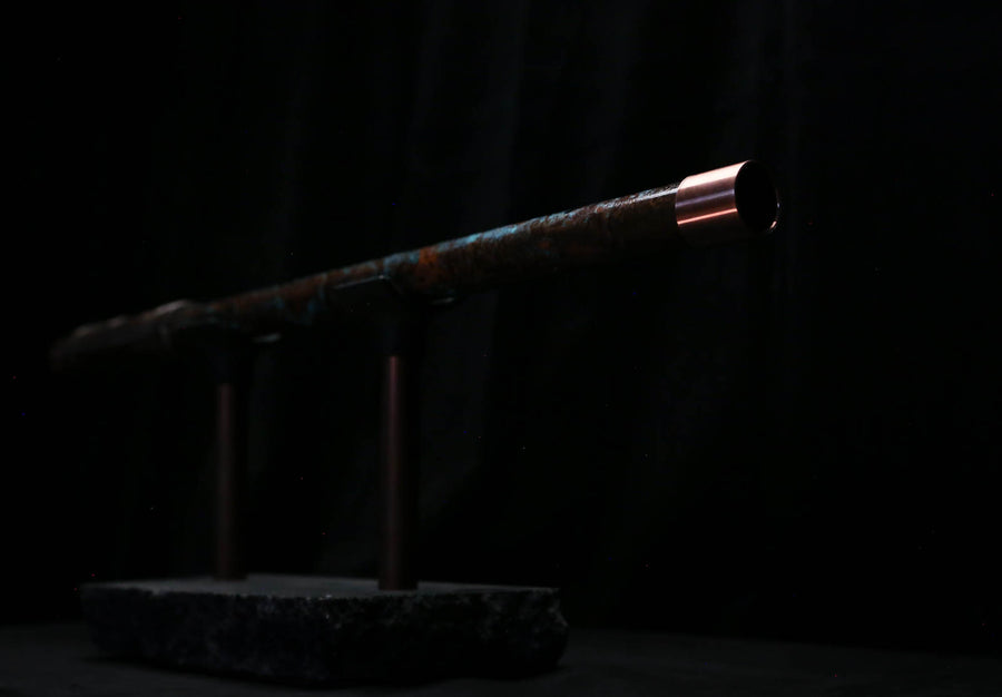 High F (Lullaby) Copper Flute #LE0101 in Turquoise Burl